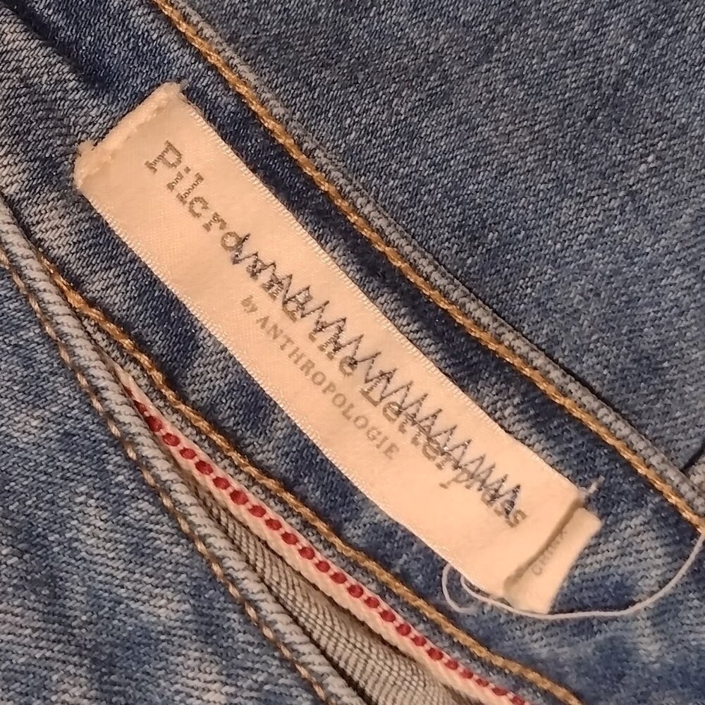 Anthropologie Pilcro Denim Pencil Skirt Button Front Stretch Straight - Picture 2 of 6